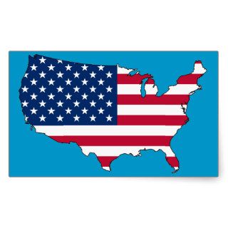 The USA map flag Rectangle Sticker