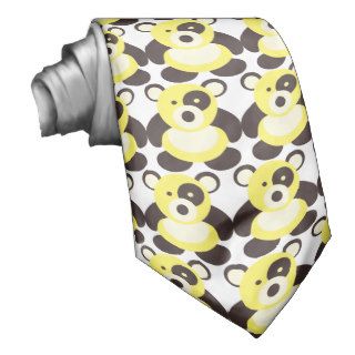 Yellow Panda Bear Tie