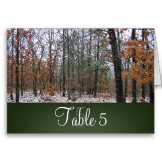 Hunting Theme Winter Camo Wedding Table Number Greeting Card