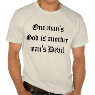 The God   Devil design T shirts