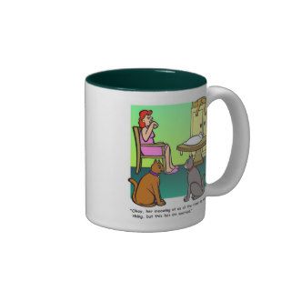Cat Lady Cartoon Coffee Mugs