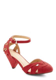 Currant Scones Heel in Red  Mod Retro Vintage Heels