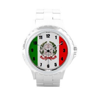 NUMBERED FACE DIAL ITALIAN FLAG AND EMBLEM WRISTWATCHES