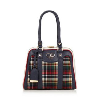 Lipsy Cream tartan structured grab bag