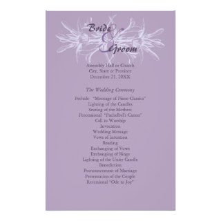 Dusty Purple Floral Wedding Program Personalized Flyer