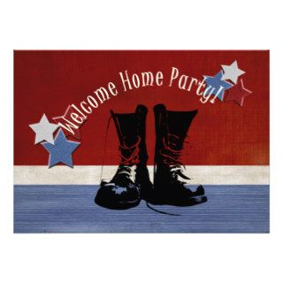 Army Boots Welcome Home Party Custom Invite