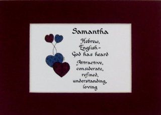 Personalized Name Meaning Samantha Wall Picture Keepsake Gift Made in the USA   Decorative Plaques