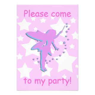 fantasy fairy pink invitation for girls