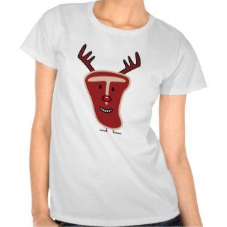 Christmas Reindeer T Bone steak T shirts