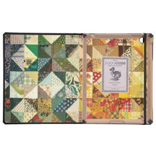 Cute girly antique hand sewed patched quilt cover for iPad