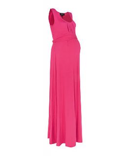 Maternity Dark Pink Ruched Front Maxi Dress