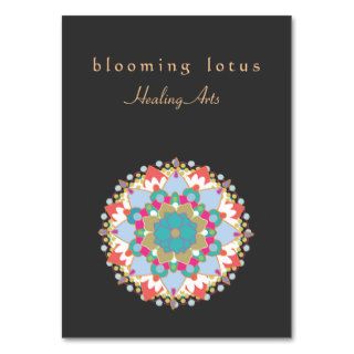 Colorful Lotus Flower  Mandala Healing Arts Business Card Templates