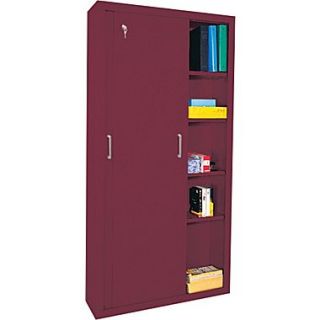 Sandusky Sliding Door Storage Cabinets, 72H X 36W X 18D, Burgundy  Make More Happen at