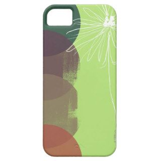 White line work flower with circles iPhone 5 case