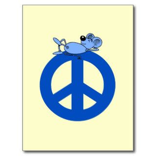 Mouse peace symbol postcards