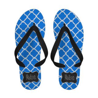 Azure Blue Quatrefoil; Retro Chalkboard Sandals