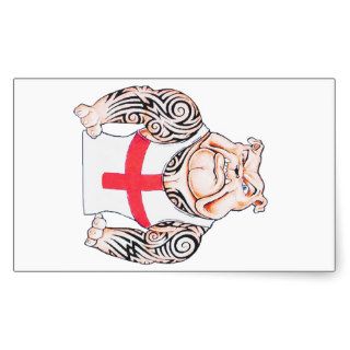 English Bulldog with Tribal Tattoos Stickers