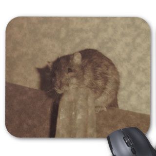 Sepia Pet Rat Eating Ice Cream Mouse Pad