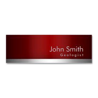 professional Red Metal Geologist Business Card 