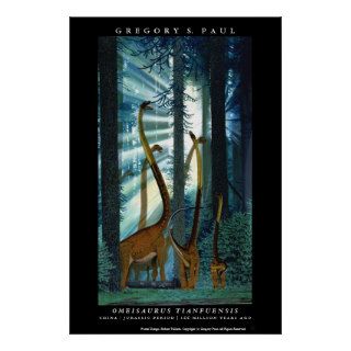 Dinosaur Poster Omeisaurus Gregory Paul