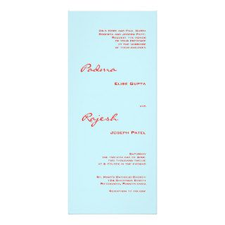 Turquoise and Red Paisley Indian Wedding Personalized Invite