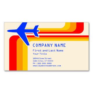 retro stripes travel business cards