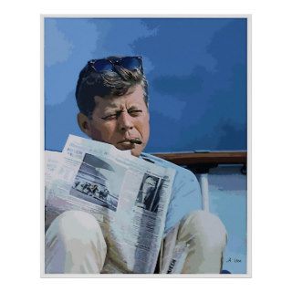 Oil pastel painting John F. Kennedy Poster