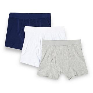 bluezoo Boys pack of three navy blue and white trunks