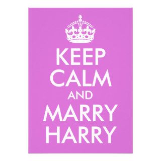 Orchid Keep Calm and Marry Harry Personalized Announcement