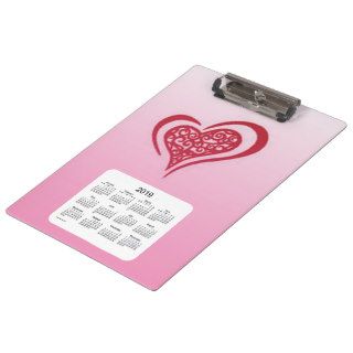 2019 Calendar Whimsical Heart Clipboard
