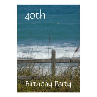 40th Birthday Celebration Ocean/Female Custom Invitations