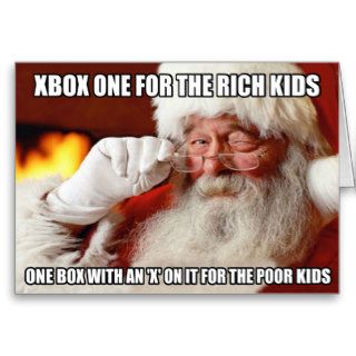 Funny Santa Claus Xbox one meme Cards