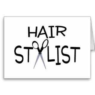 Hair Stylist Black With Scissors Greeting Card