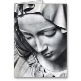 Michelangelo's Pieta detail of Virgin Mary's face Greeting Card