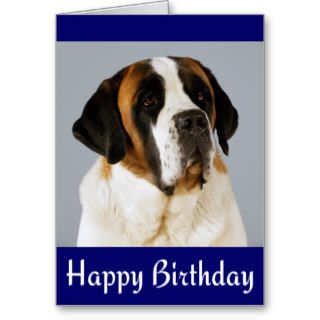 Happy Birthday Saint Bernard Puppy Dog Card