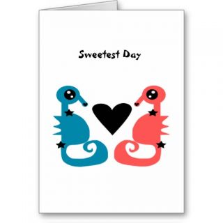 Sweetest Day Divine Seahorses Greeting Cards