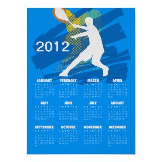 Tennis calendar 2012   Poster print