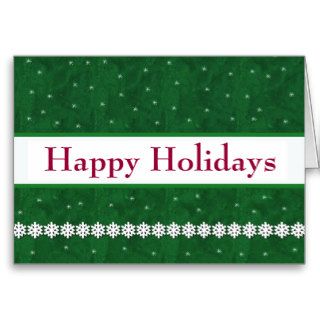 HAPPY HOLIDAYS Snowflakes GREEN  Background Card