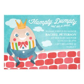 Colorful Humpty Dumpty Baby Shower Invitation