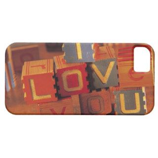 Toy blocks spelling out I love you iPhone 5 Case