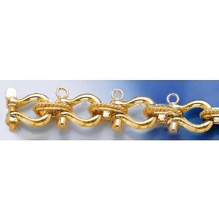 Gold Nautical Braclt Bracelet 8" Shackle Mariners Link Million Charms Jewelry