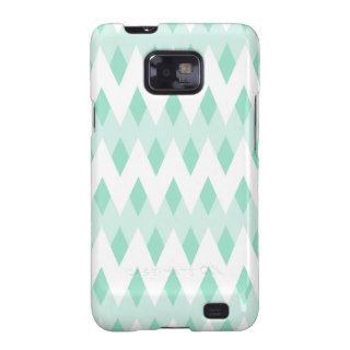 Pastel Teal Zigzag Pattern with Diamond Shapes. Samsung Galaxy SII Case