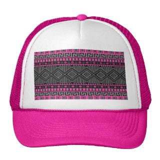 Cool summer  bright hot pink Aztec pattern Hat
