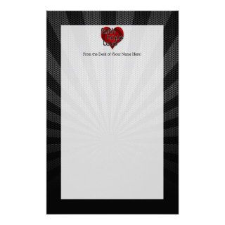 Faith Hope Love Black/Red Heart Stationery Design