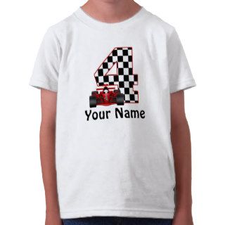 4th Birthday Boys Race Car T Shirt
