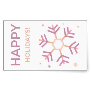 Simple Pastel Holidays Snowflake Rectangular Stickers