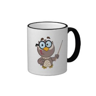 cute wise owl teaching teacher cartoon mug