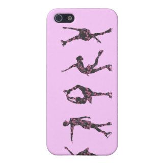 figure skaters   pink & gray pattern cover for iPhone 5