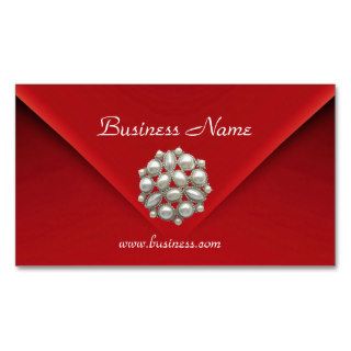Profile Card Business Rich Red Velvet Pearls Business Card Templates