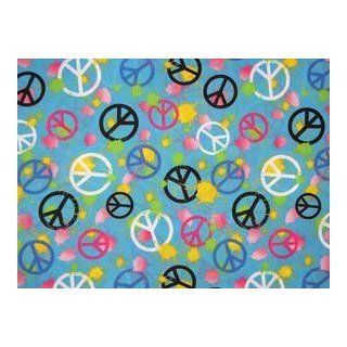 Tossed Multi Color PEACE SIGNS Quilt Sewing Craft 100% Cotton Fabric (2 Yards x 44" Wide)